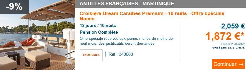 Croisiere dream grenadines premium 10 nuits offre speciale noces