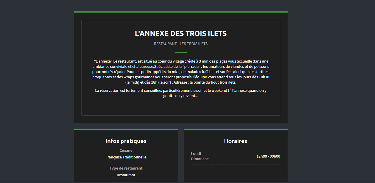 Le restaurant l'Annexe des Trois-Îlets