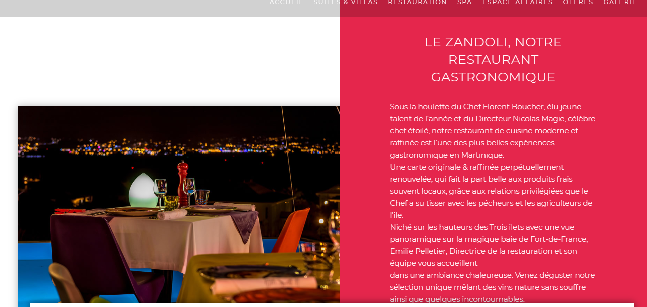 Le restaurant le Zandoli aux Trois-Îlets
