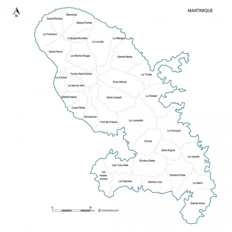 Les communes martinique