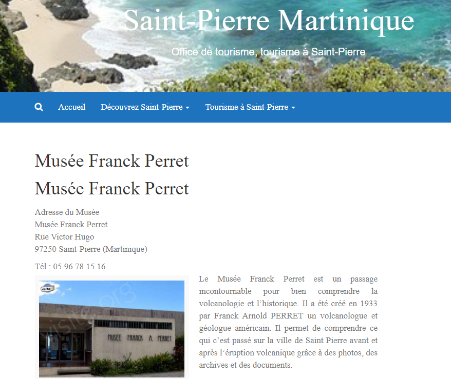 Musée volcanologique de Franck Perret à Saint-Pierre