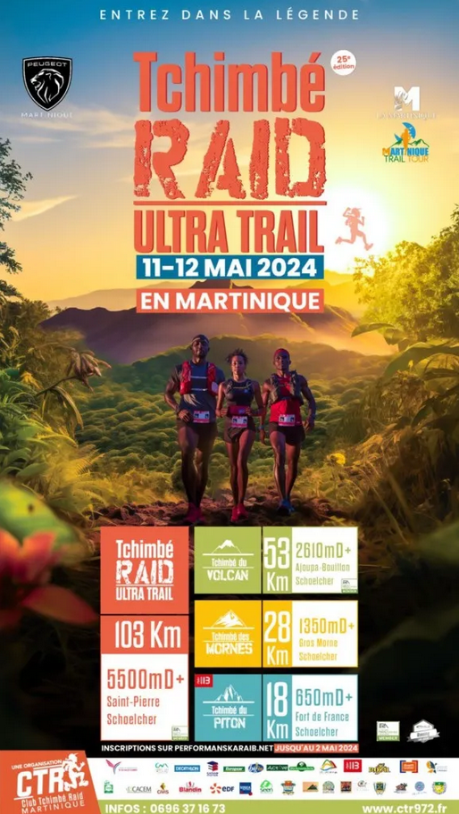 Tchimbe raid martinique ultra trail 2024 parcours